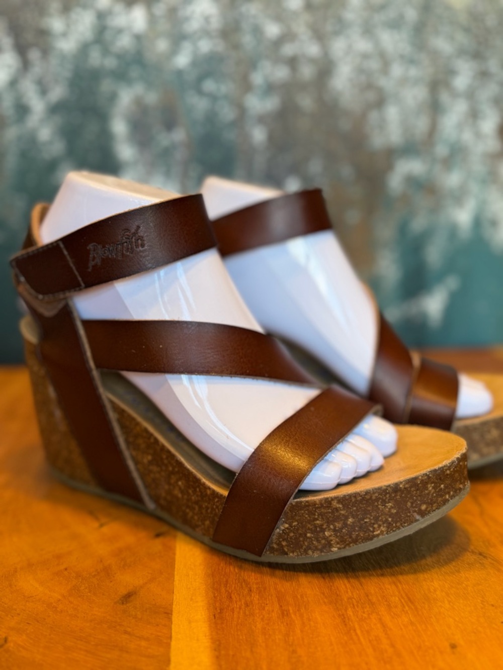 Brown Cork Wedge Sandals - Born Concept